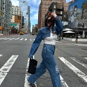 The Frankie shop cropped denim jacket